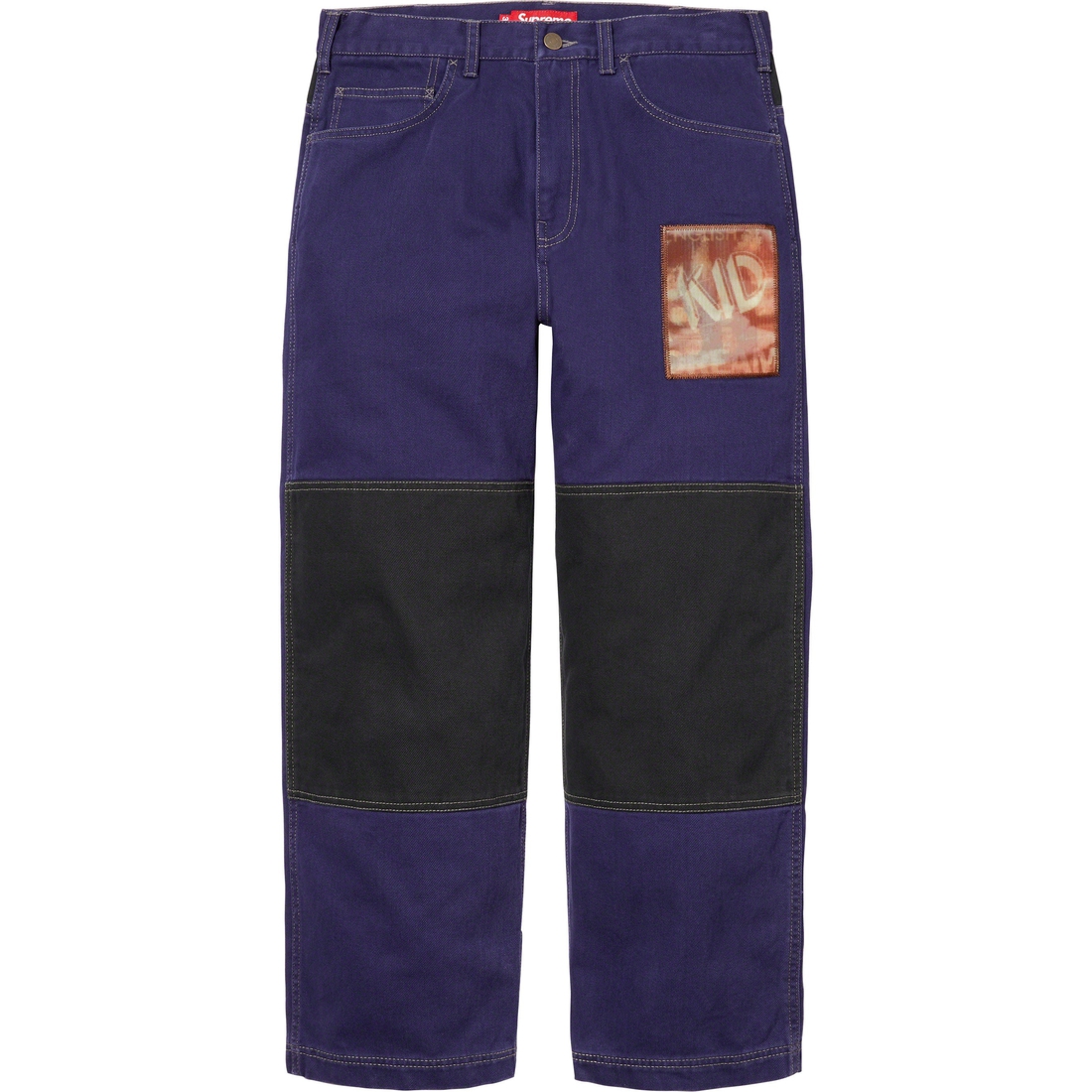 Supreme Dream English Kid Twill Panel Pant (FW23) - Navy - $158