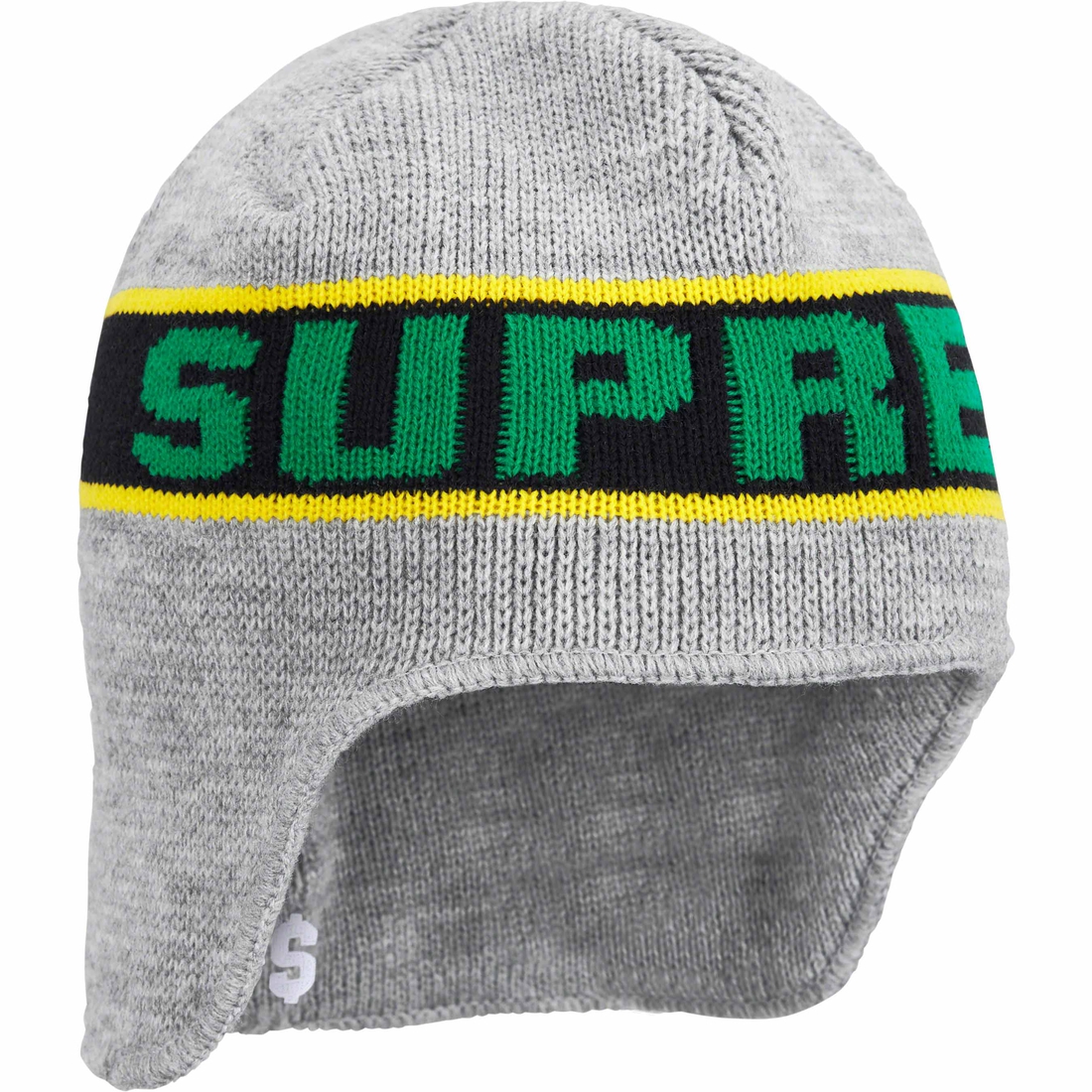 Supreme Earflap Beanie (FW23) - Heather Grey - $40