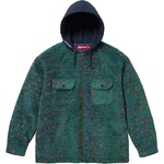 Supreme Fleece Zip Up Hooded Shirt (FW23) - Teal Leopard