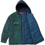 Supreme Fleece Zip Up Hooded Shirt (FW23) - Teal Leopard