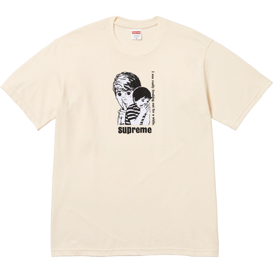 Supreme Freaking Out Tee (FW23) - Natural - $40