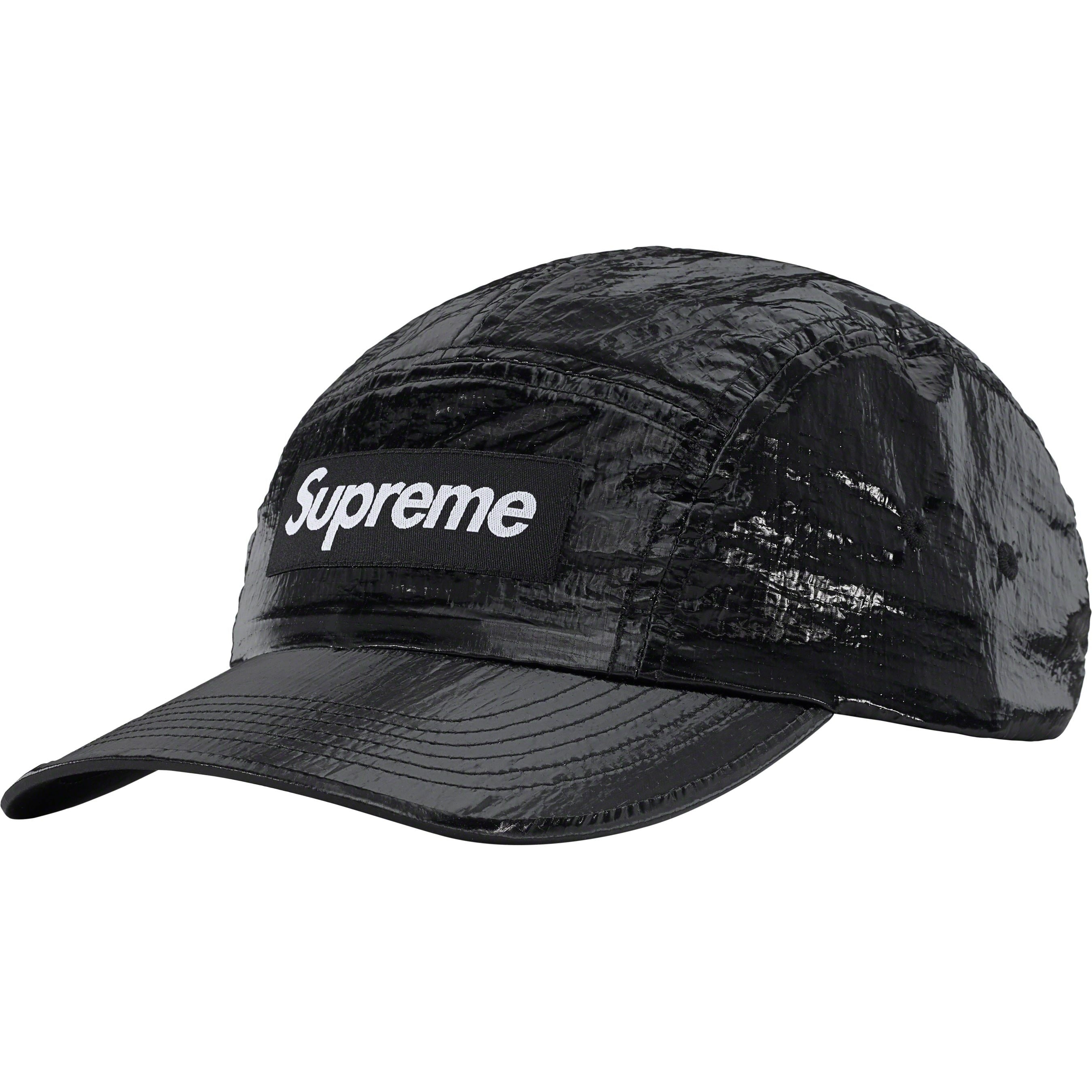 Supreme Gloss Ripstop Camp Cap (FW23) - Black - $54