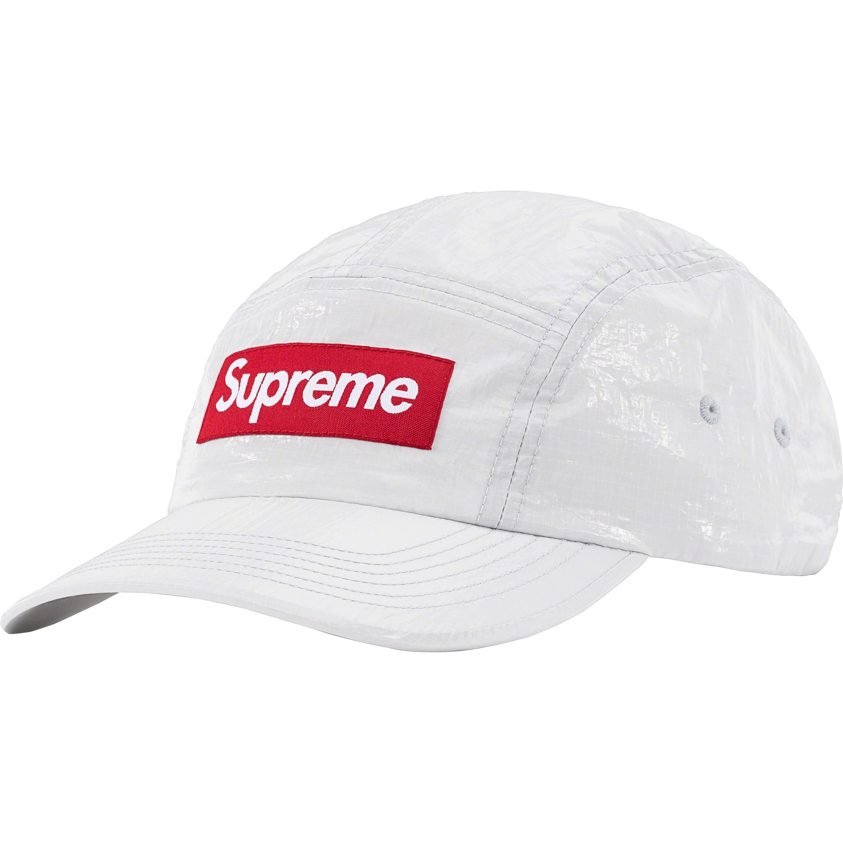 Supreme Gloss Ripstop Camp Cap (FW23) - Light Grey - $54