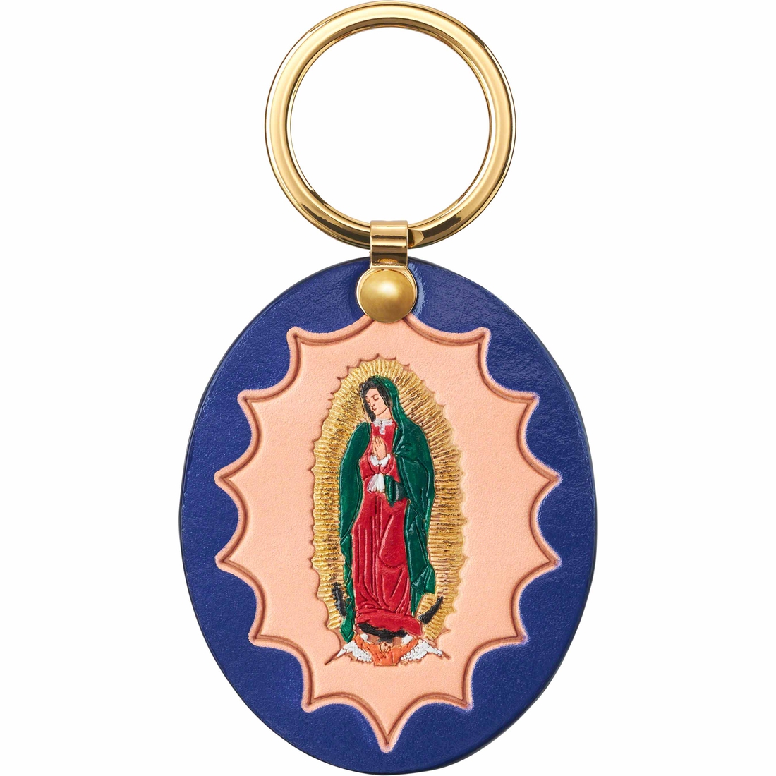 Supreme Guadalupe Leather Keychain (FW23) - Blue - $38