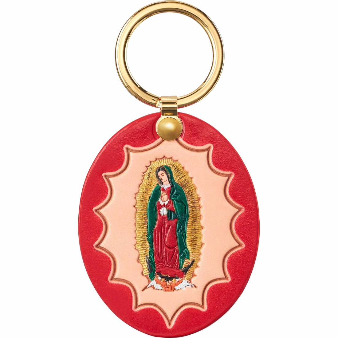 Supreme Guadalupe Leather Keychain (FW23) - Red - $38