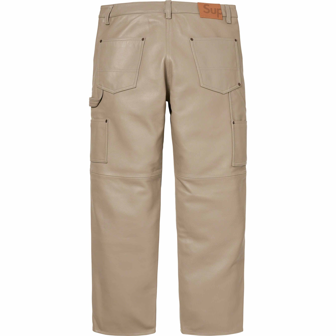 Supreme Leather Double Knee Pant (FW23) - Tan - $428