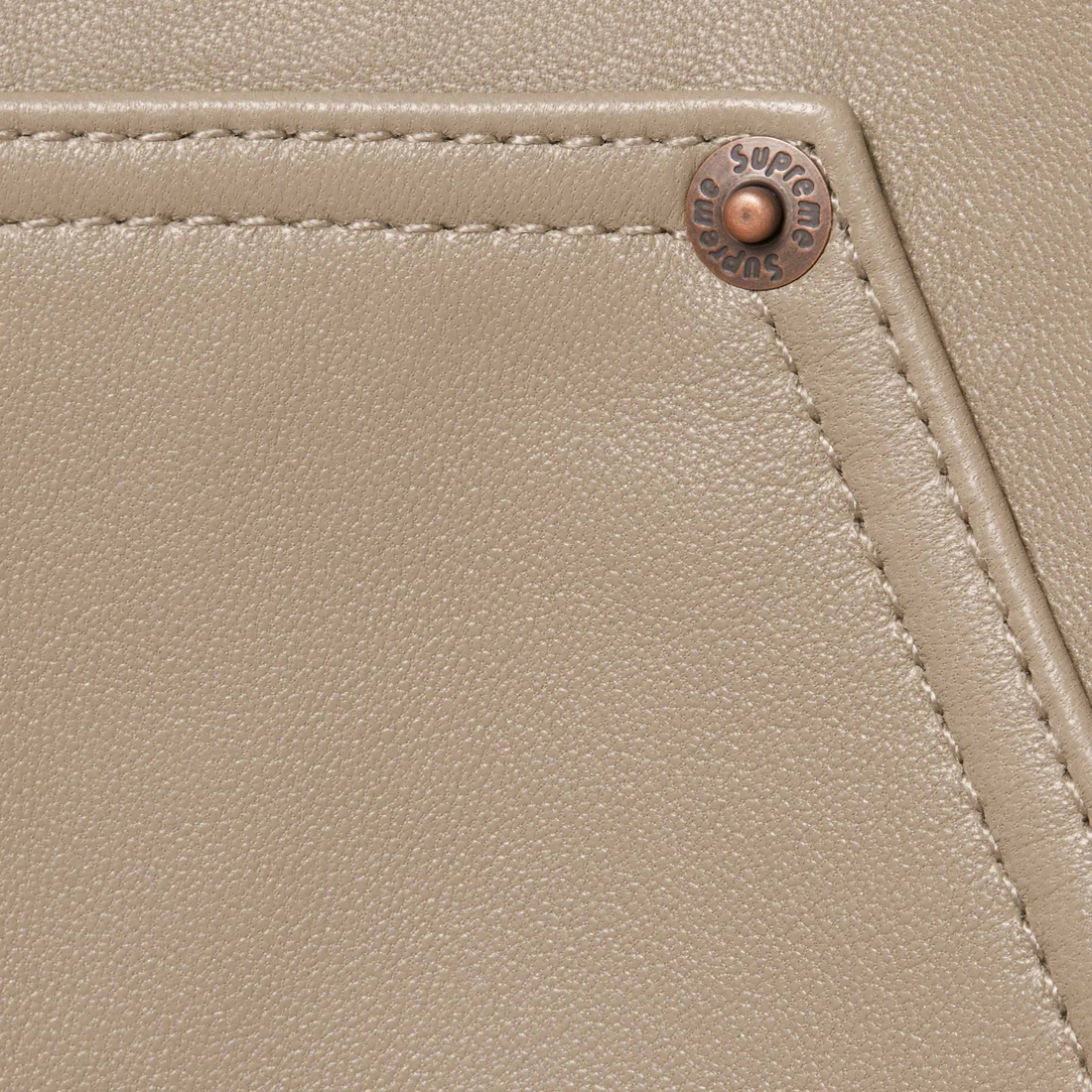 Supreme Leather Double Knee Pant (FW23) - Tan - $428