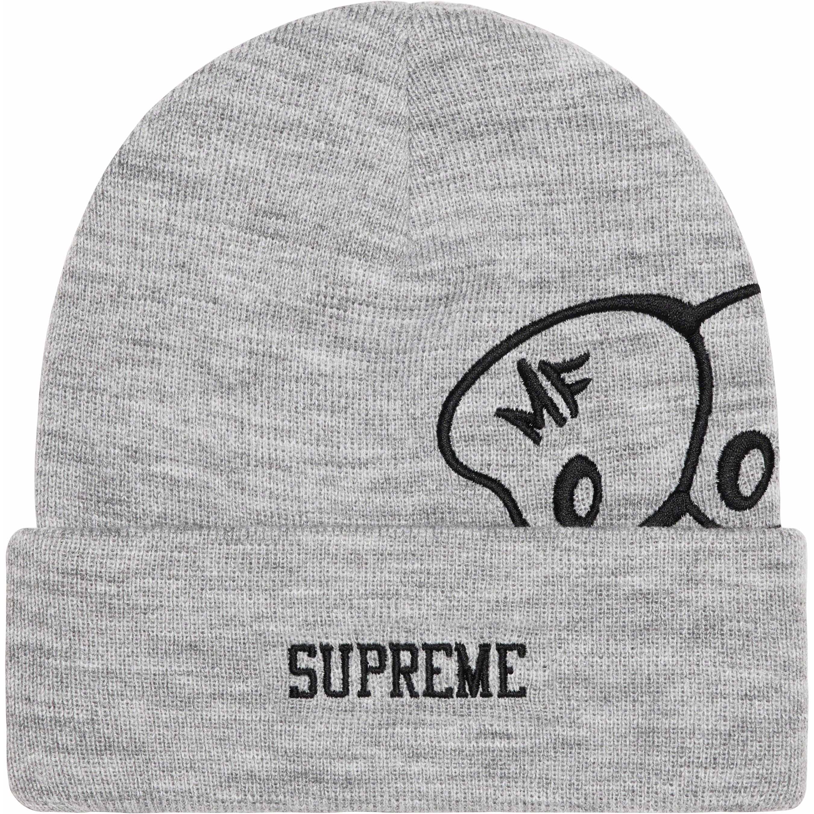 Supreme MF DOOM Beanie (FW23) - Heather Grey - $40