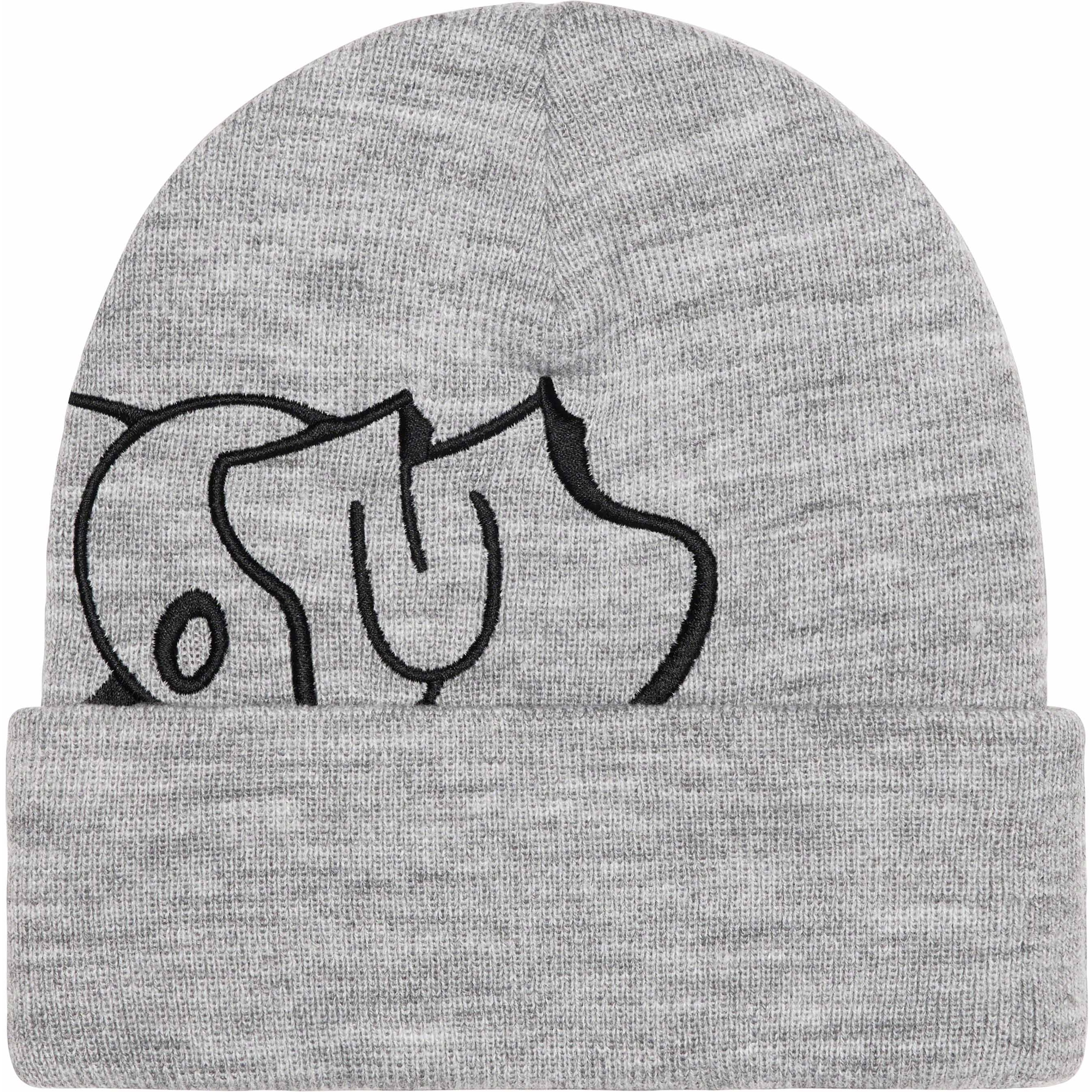 Supreme MF DOOM Beanie (FW23) - Heather Grey - $40