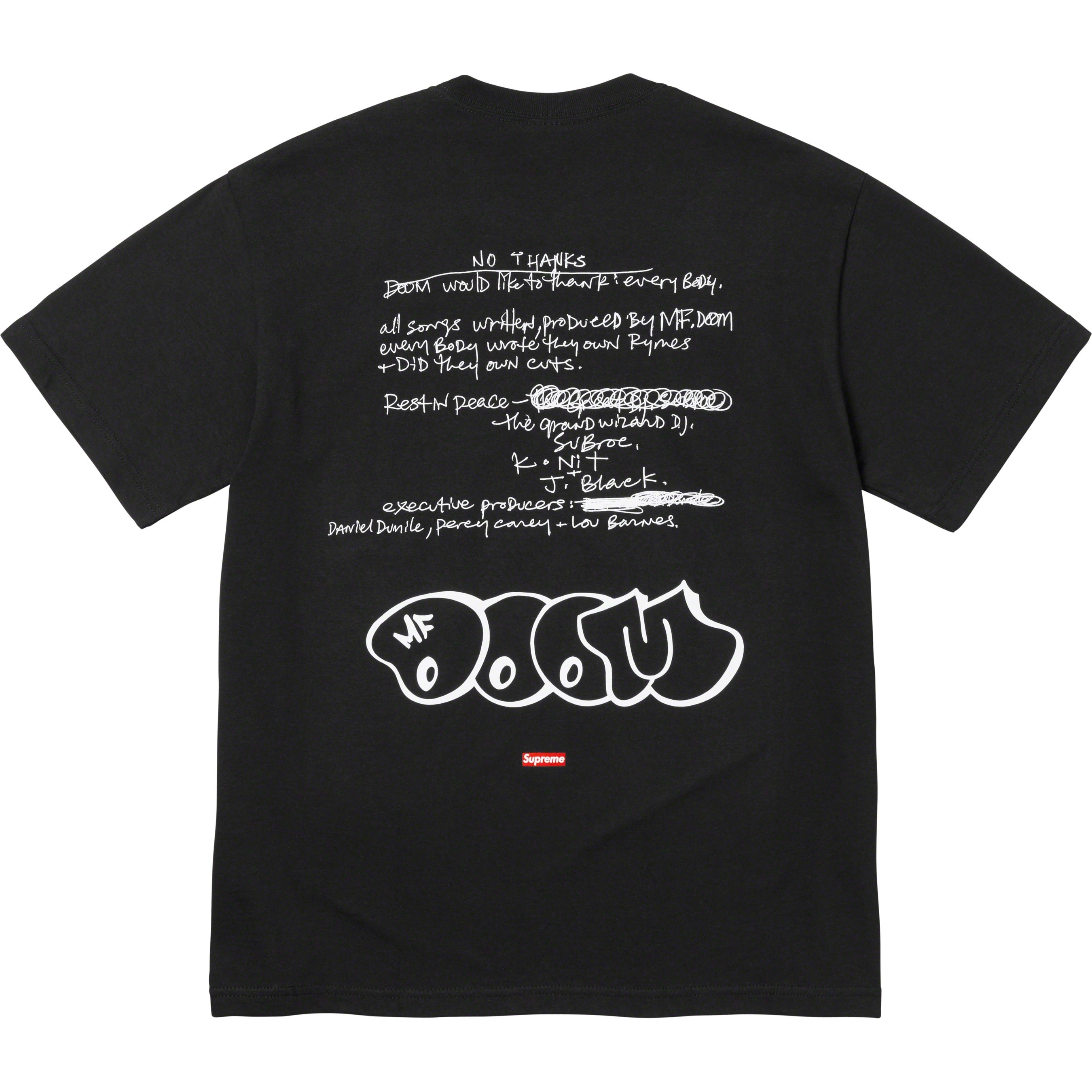 Supreme MF DOOM Tee (FW23) - Black - $48