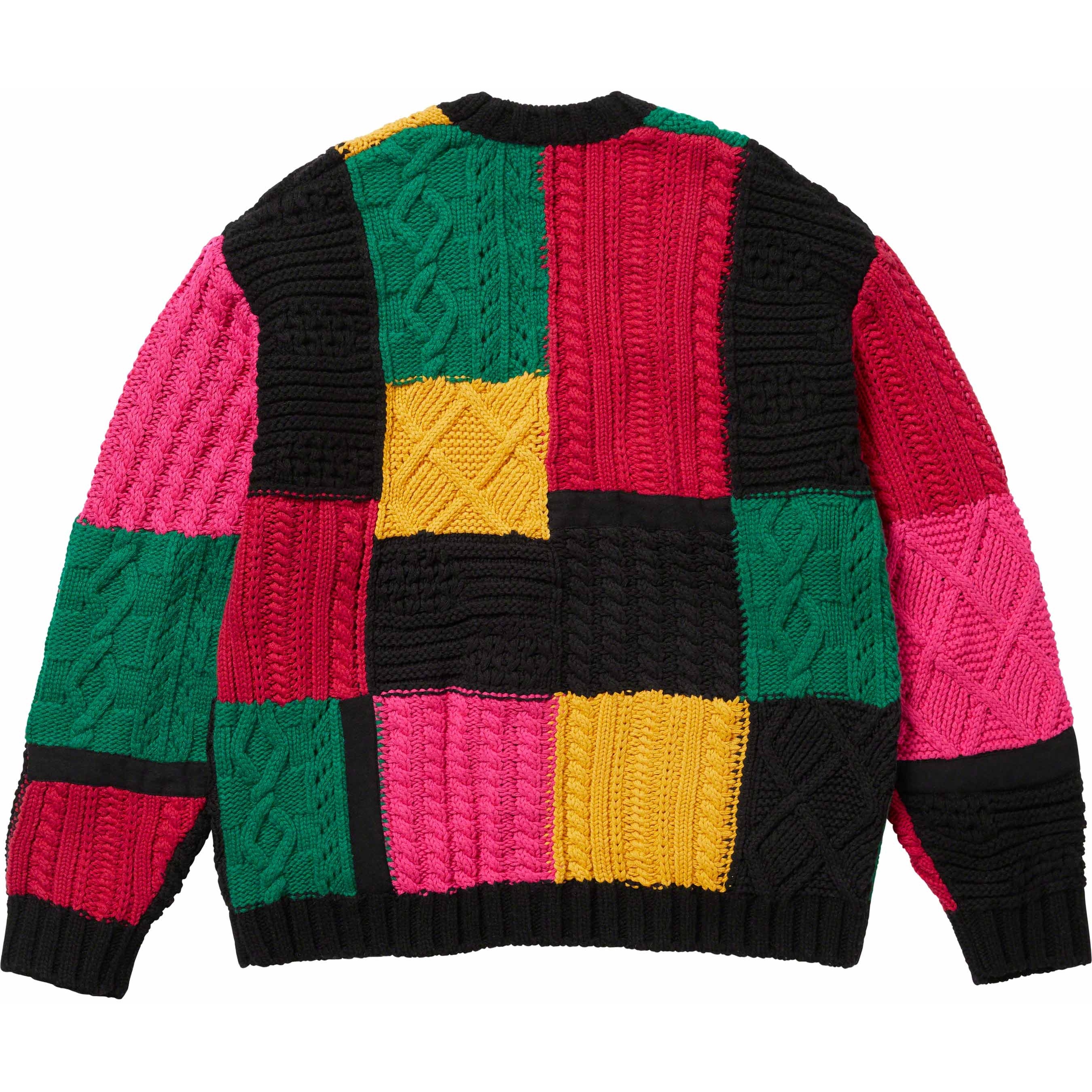 Supreme Patchwork Cable Knit Cardigan (FW23) - Black - $198
