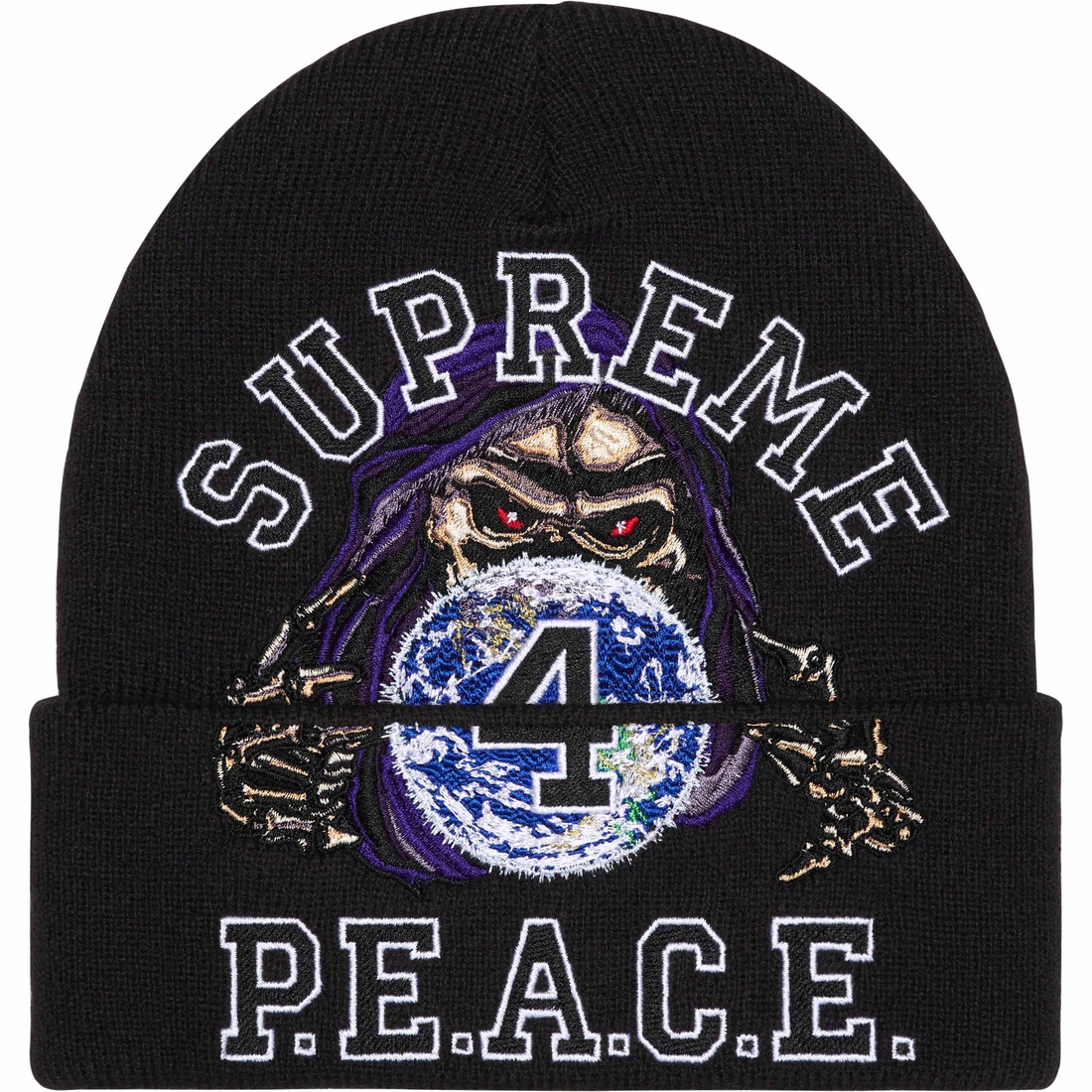 Supreme Peace Embroidered Beanie (FW23) - Black - $44