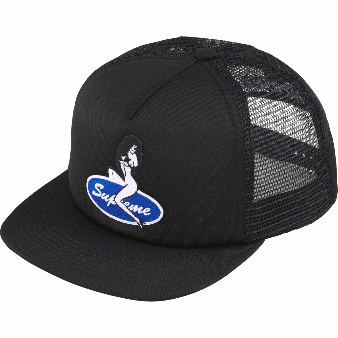 Supreme Pin Up Mesh Back 5-Panel (FW23) - Black - $48