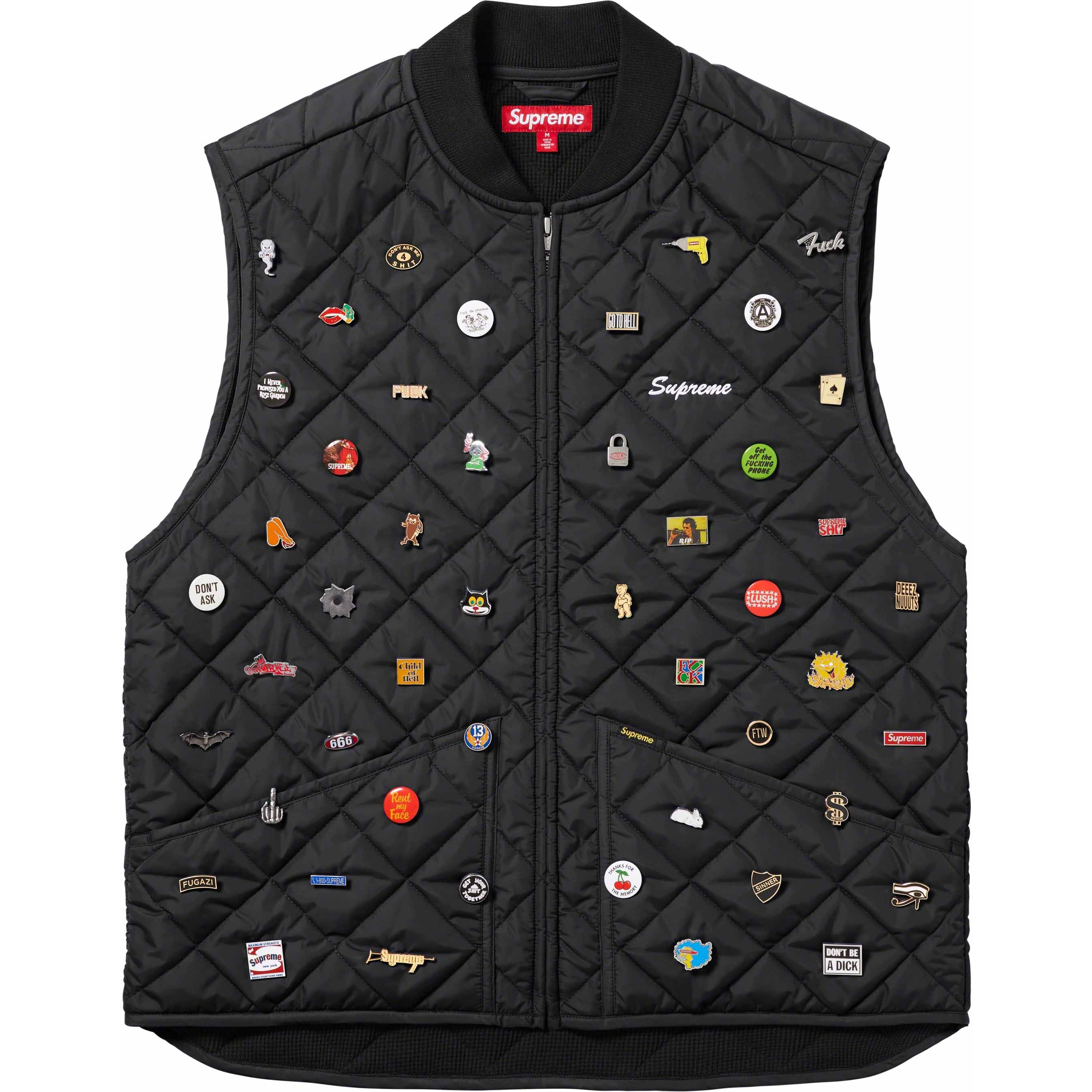 Supreme Pins Quilted Work Vest (FW23) - Black - $388