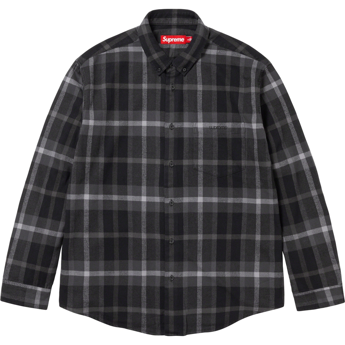 Supreme Plaid Flannel Shirt (FW23) - Black - $138