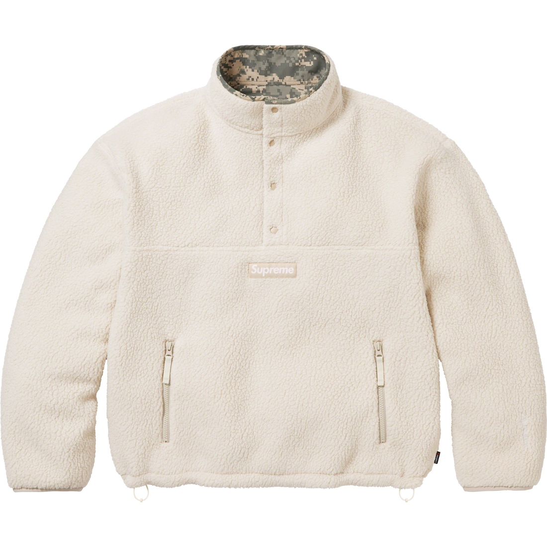 Supreme Polartec Shearling Reversible Pullover (FW23) - Natural - $198