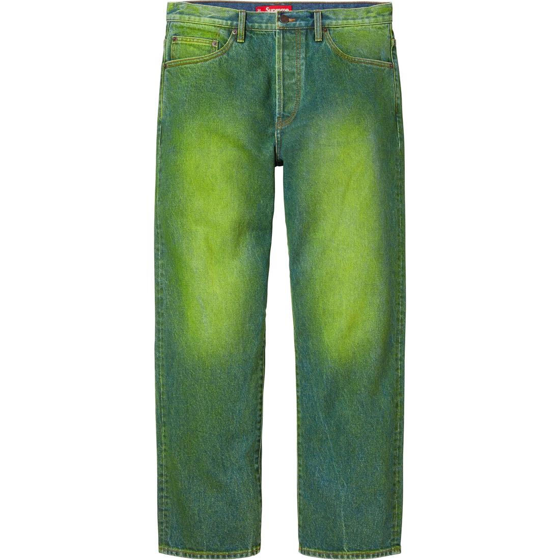 Supreme Regular Jean (FW23) - Overspray Green - $158
