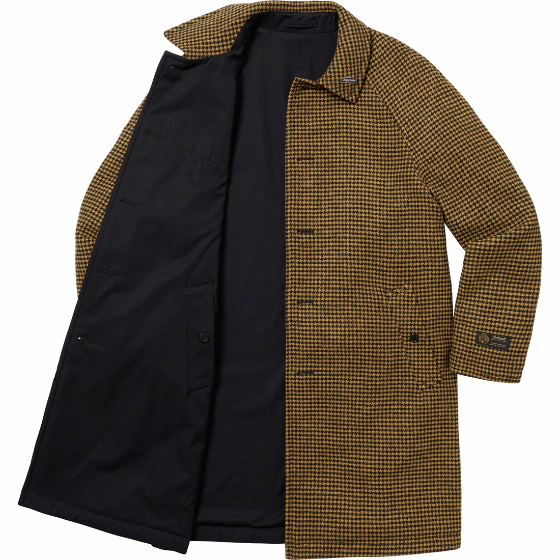 Supreme Reversible Houndstooth Overcoat (FW23) - Black - $798
