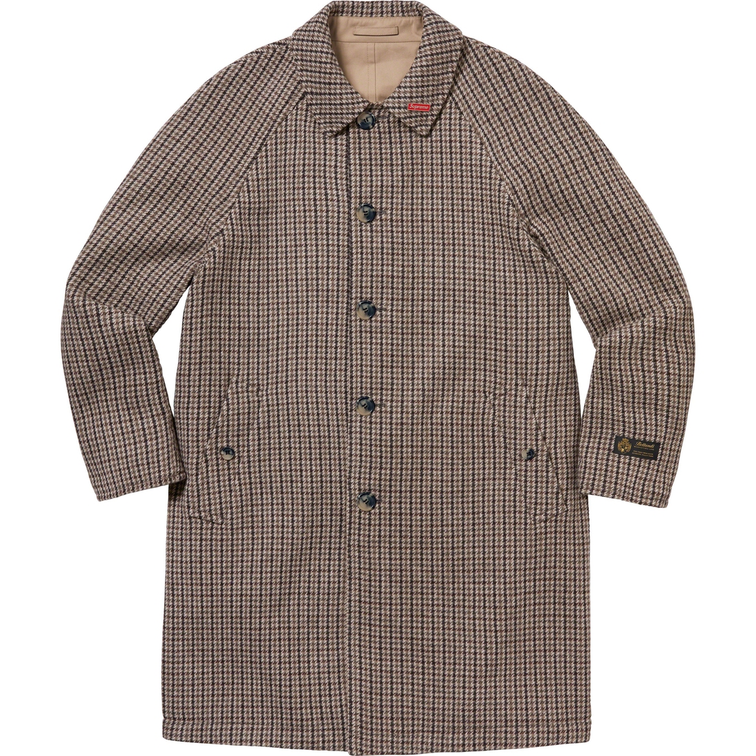 Supreme Reversible Houndstooth Overcoat (FW23) - Tan - $798