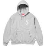 Supreme S Logo Zip Up Hooded Sweatshirt (FW23) - Heather Grey