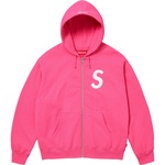 Supreme S Logo Zip Up Hooded Sweatshirt (FW23) - Magenta