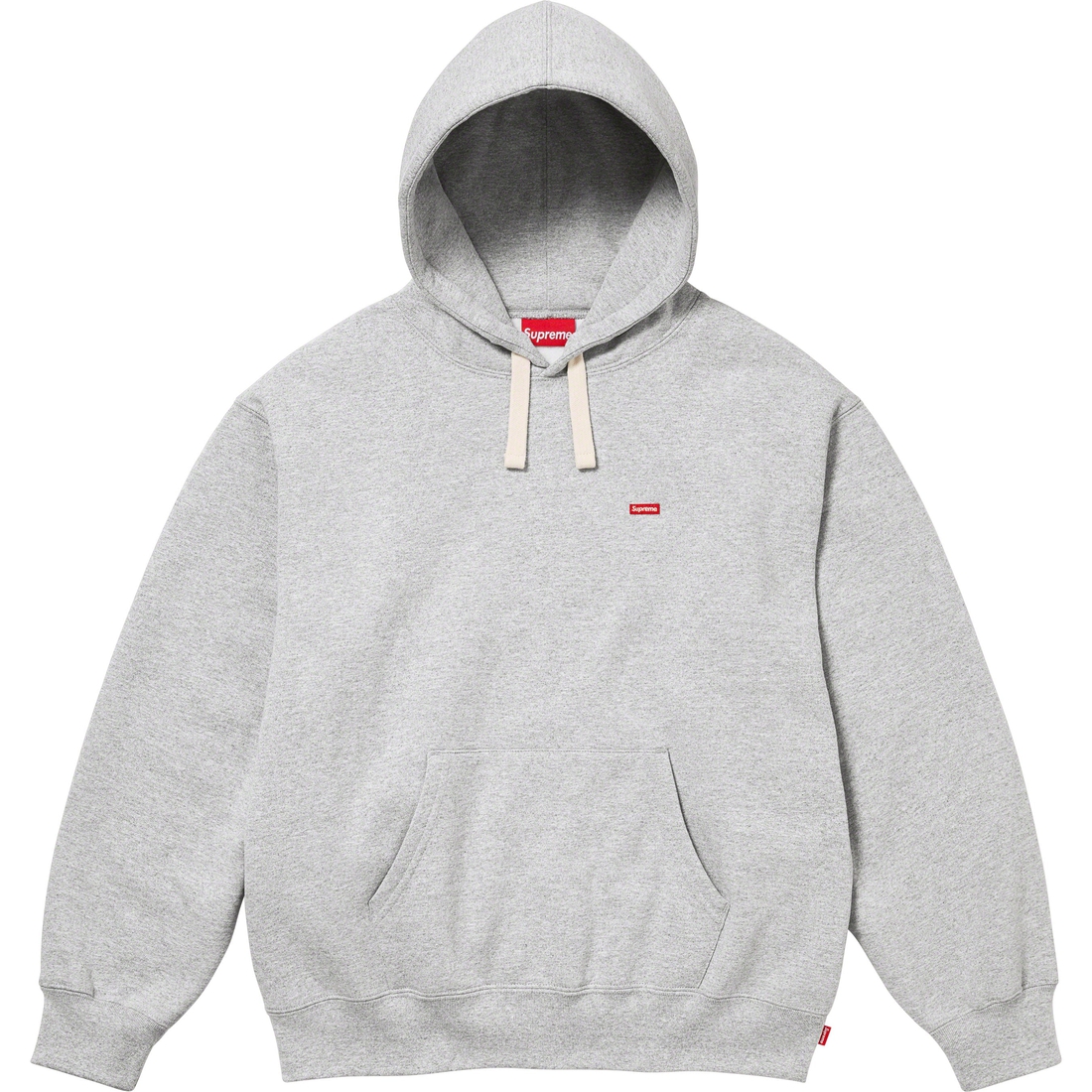 Supreme Small Box Drawcord Hooded Sweatshirt (FW23) - Heather Grey - $158