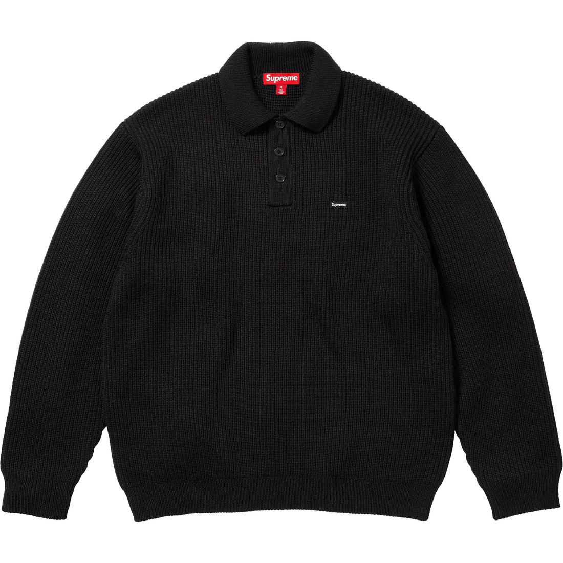 Supreme Small Box Polo Sweater (FW23) - Black - $148