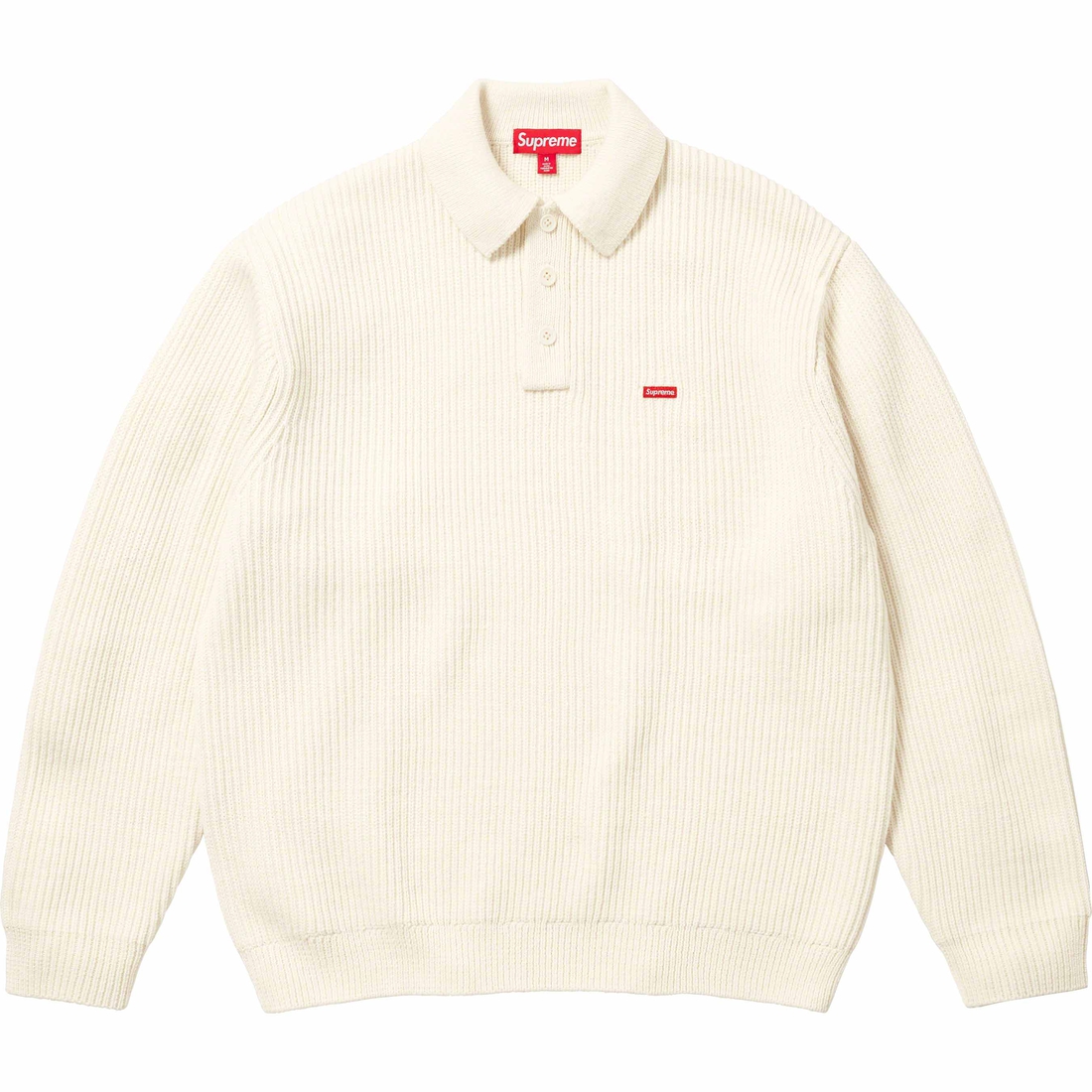 Supreme Small Box Polo Sweater (FW23) - Ivory - $148