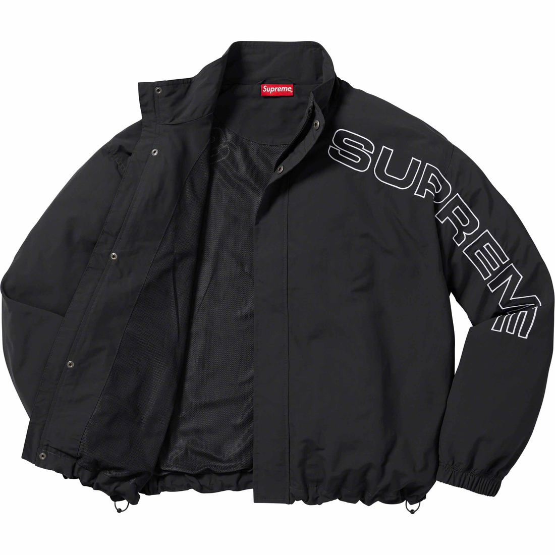 Supreme Spellout Embroidered Track Jacket (FW23) - Black - $168