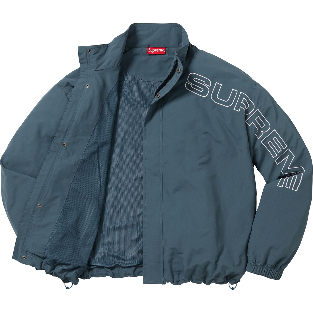 Supreme Spellout Embroidered Track Jacket (FW23) - Dark Blue - $168