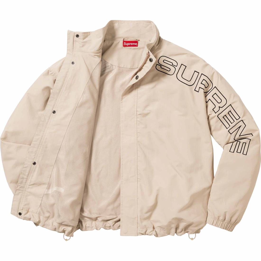 Supreme Spellout Embroidered Track Jacket (FW23) - Sand - $168