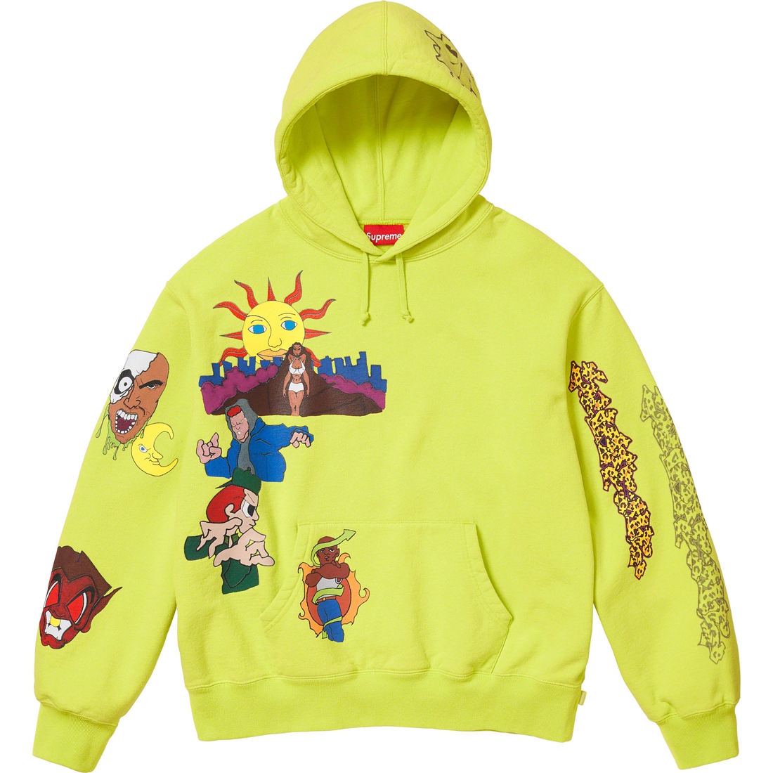 Supreme Sunrise Hooded Sweatshirt (FW23) - Acid Green - $168