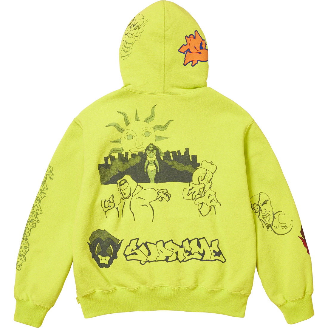 Supreme Sunrise Hooded Sweatshirt (FW23) - Acid Green - $168