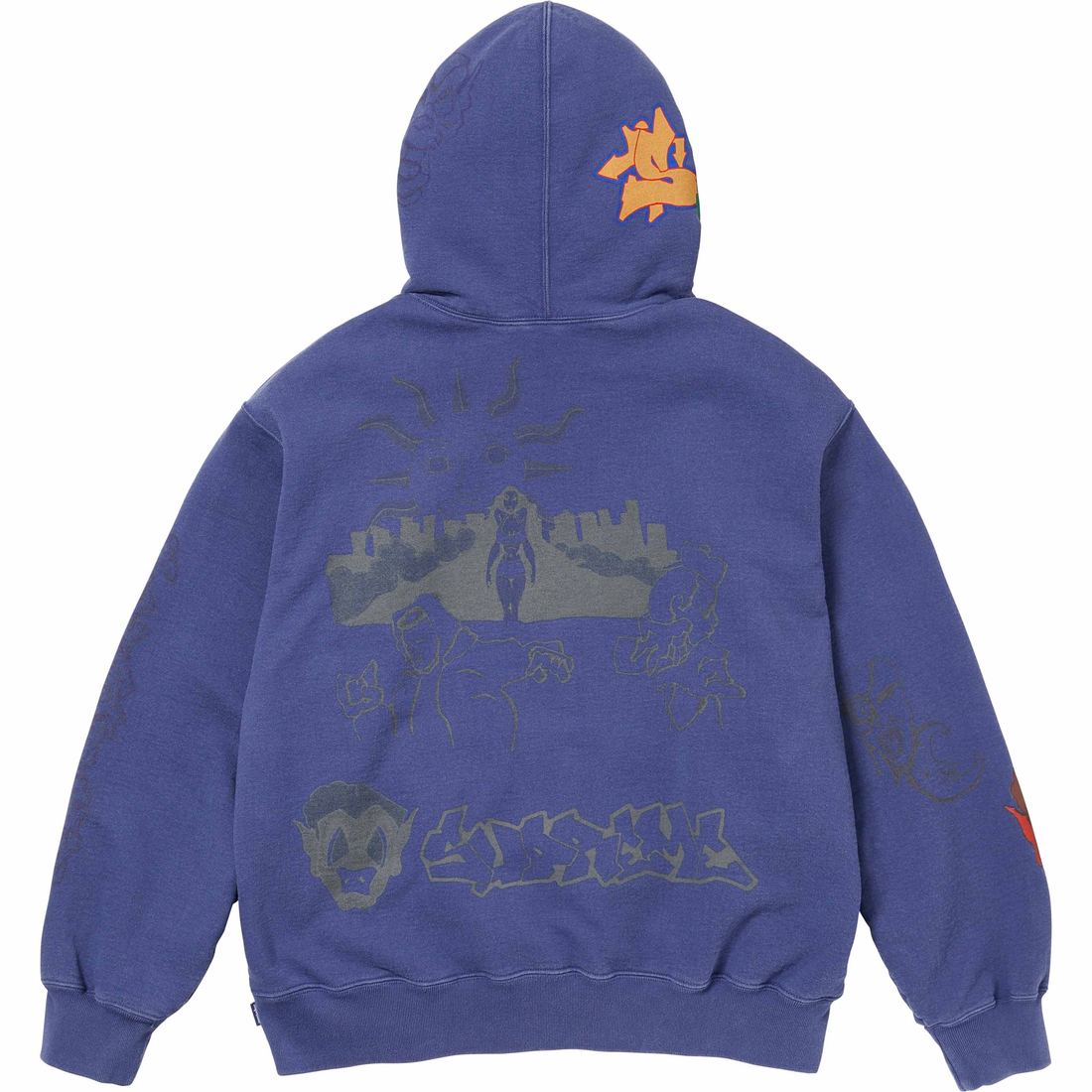 Supreme Sunrise Hooded Sweatshirt (FW23) - Washed Navy - $168
