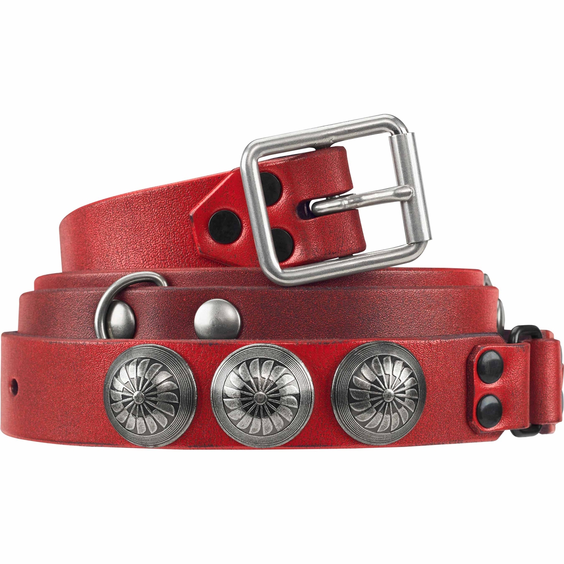 Supreme Supreme blackmeans Concho Leather Belt (FW23) - Red - $228