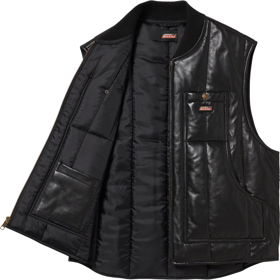 Supreme Supreme Dickies Leather Work Vest (FW23) - Black - $298