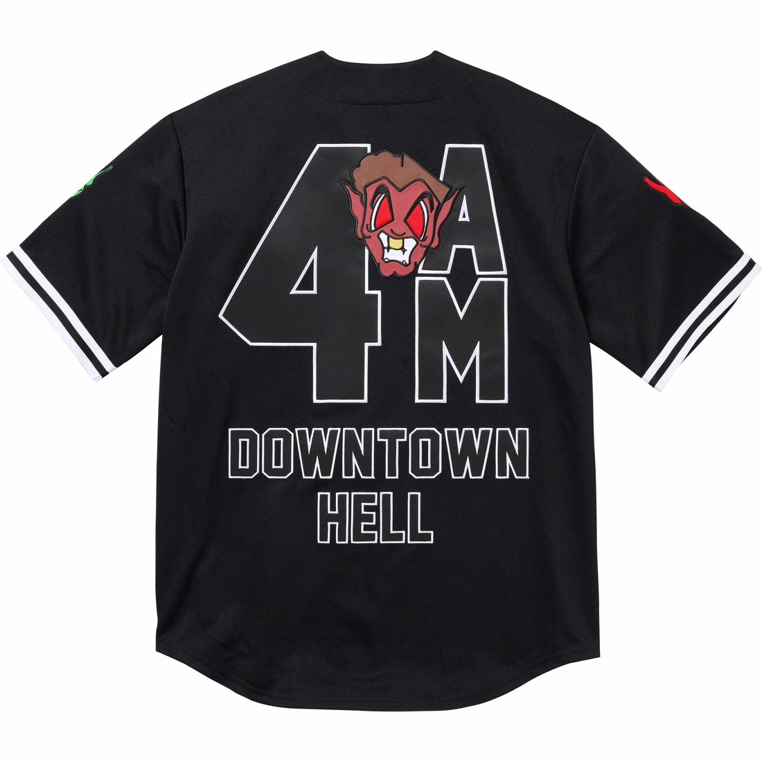 Supreme Supreme Mitchell & Ness Downtown Hell Baseball Jersey (FW23) - Black - $188
