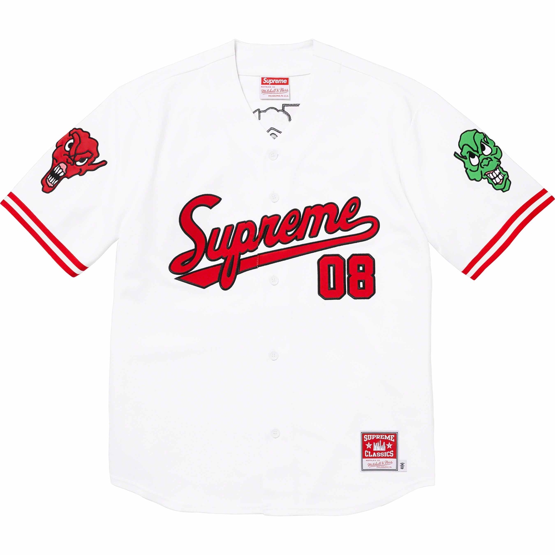 Supreme Supreme Mitchell & Ness Downtown Hell Baseball Jersey (FW23) - White - $188
