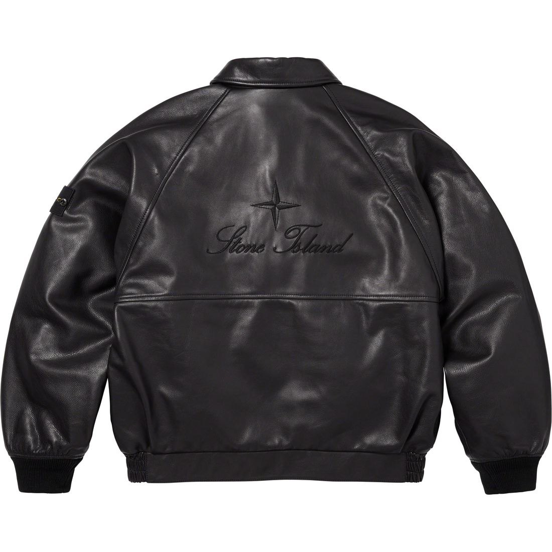 Supreme Supreme Stone Island Leather Bomber Jacket (FW23) - Black - $2598
