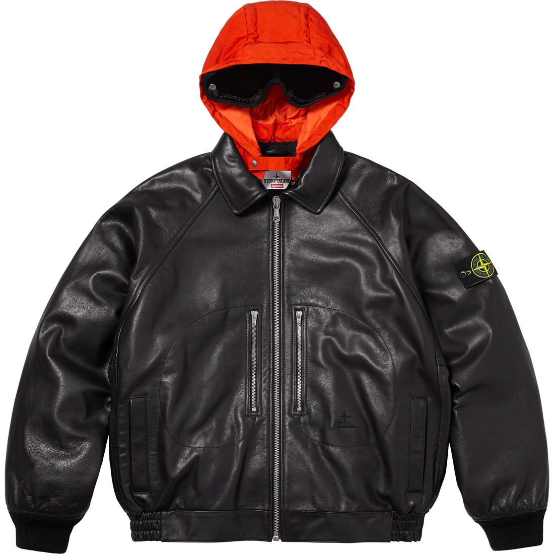 Supreme Supreme Stone Island Leather Bomber Jacket (FW23) - Black - $2598