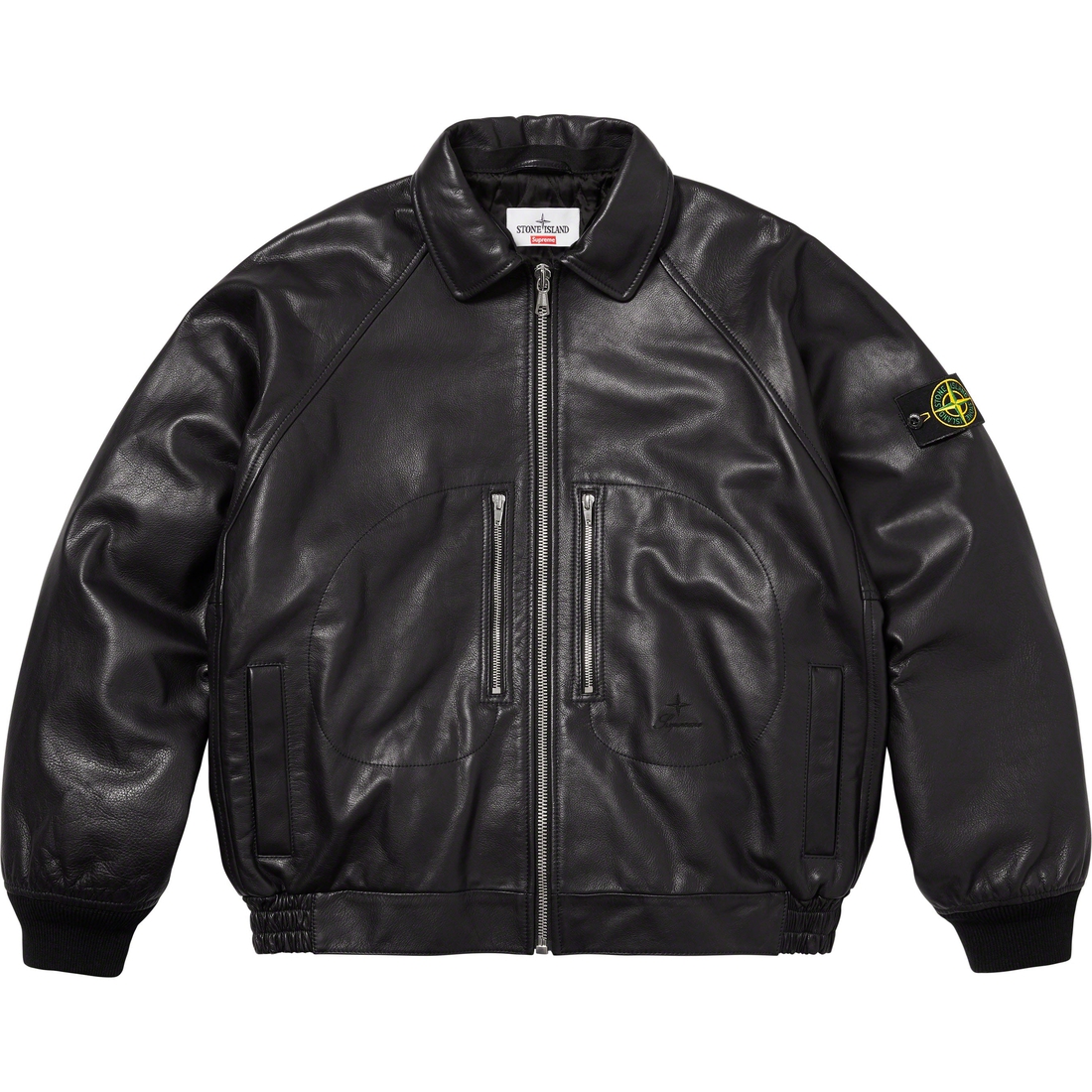Supreme Supreme Stone Island Leather Bomber Jacket (FW23) - Black - $2598