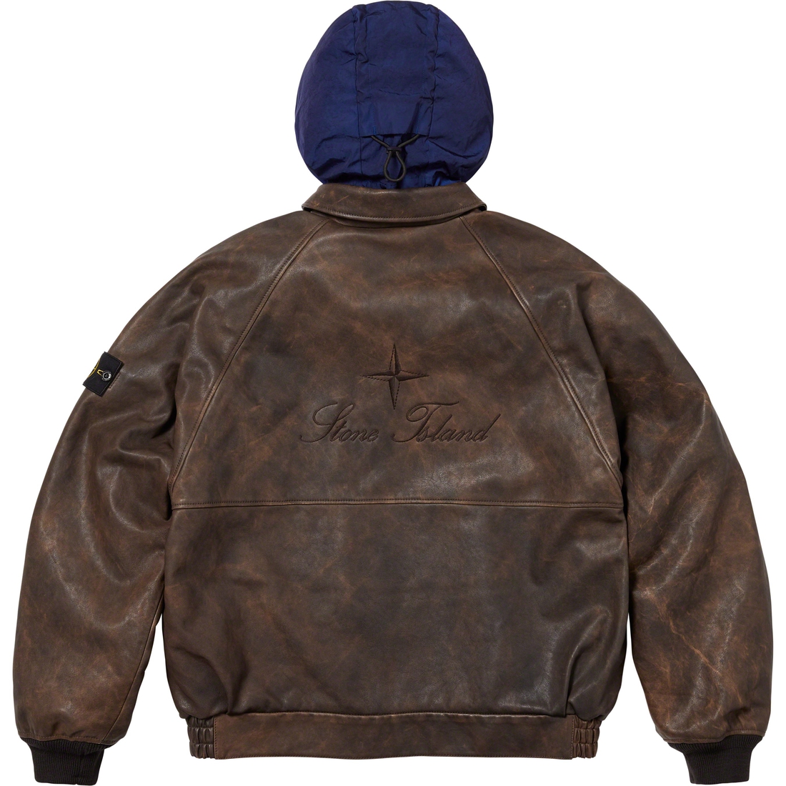 Supreme Supreme Stone Island Leather Bomber Jacket (FW23) - Brown - $2598