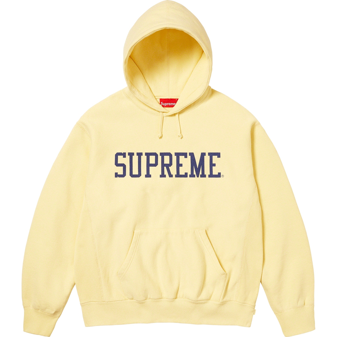 Supreme Varsity Hooded Sweatshirt (FW23) - Light Yellow - $158