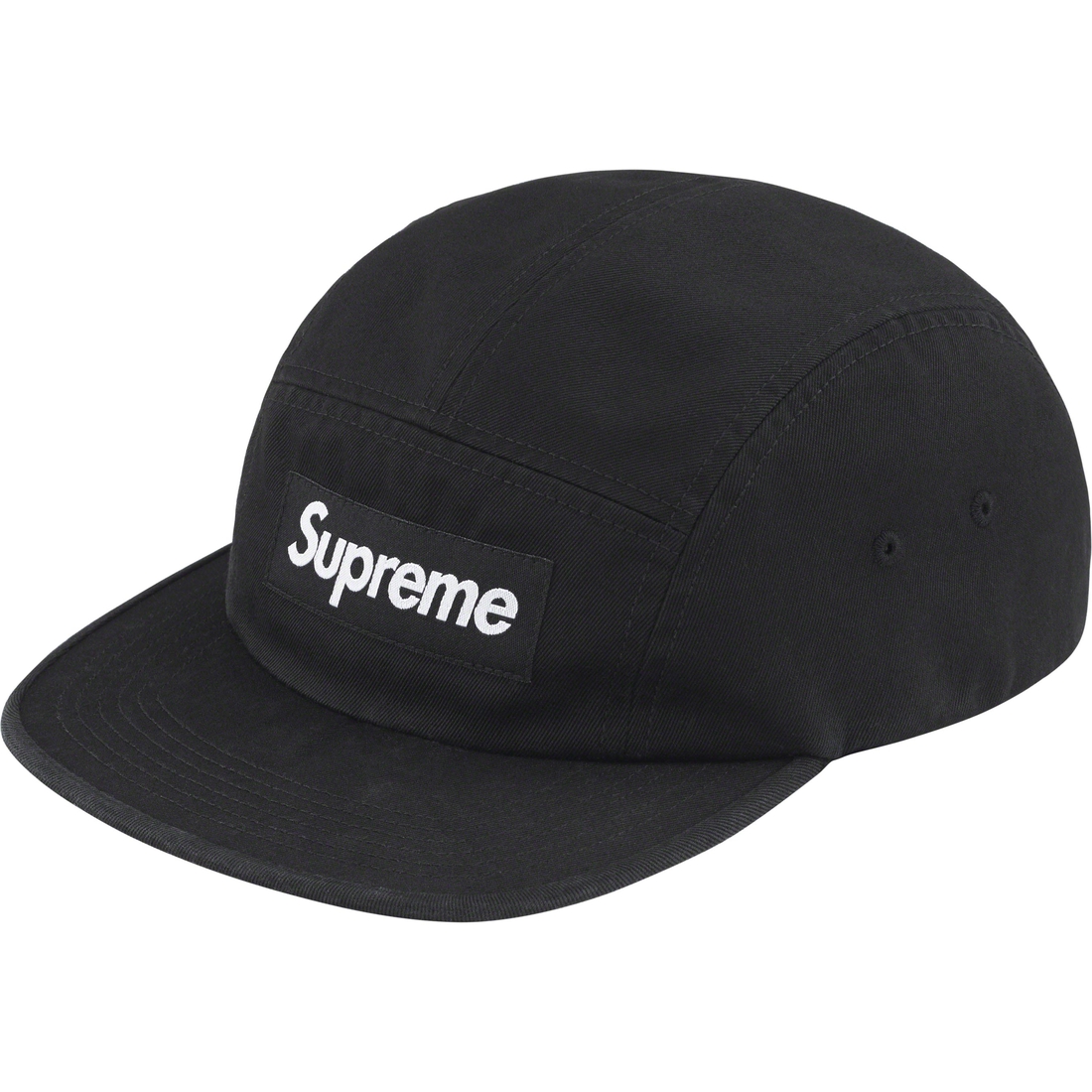 Supreme Washed Chino Twill Camp Cap (FW23) - Black - $48