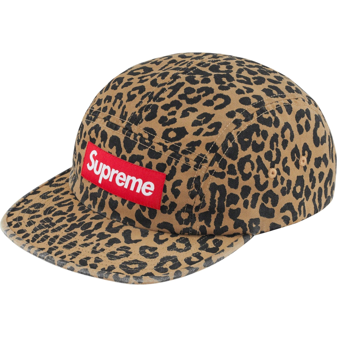 Supreme Washed Chino Twill Camp Cap (FW23) - Leopard - $48