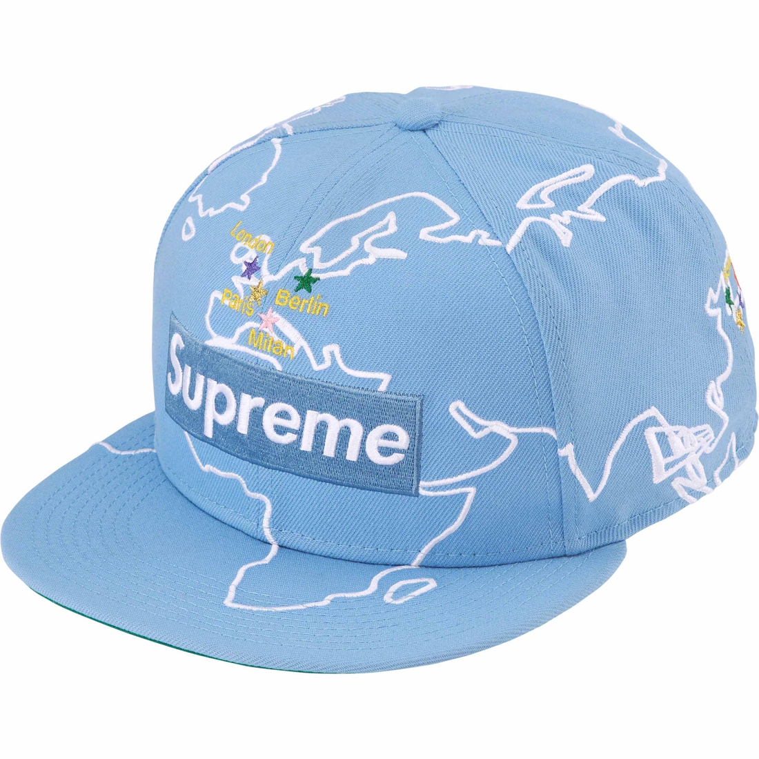 Supreme Worldwide Box Logo New Era (FW23) - Light Blue - $54