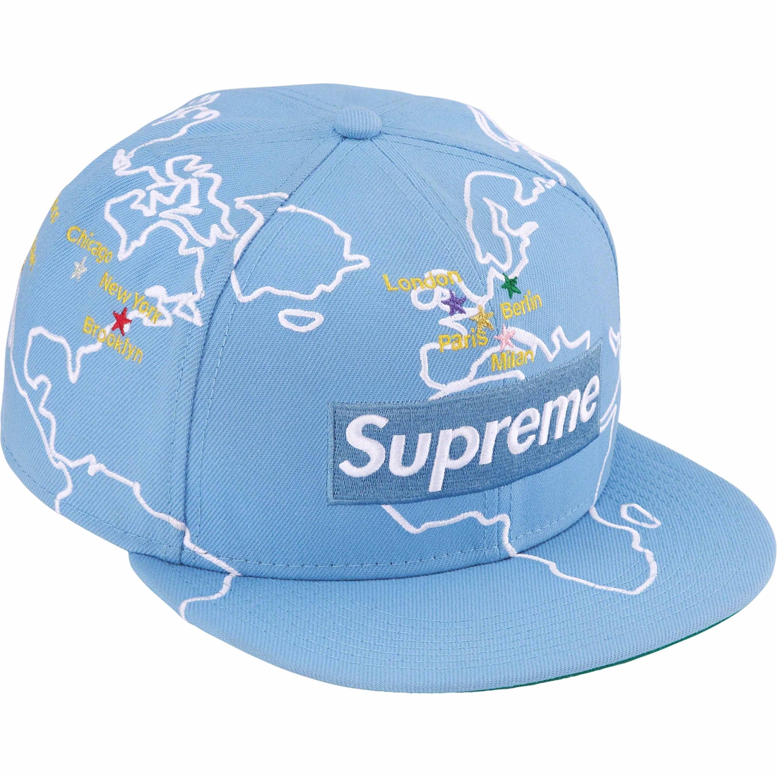 Supreme Worldwide Box Logo New Era (FW23) - Light Blue - $54