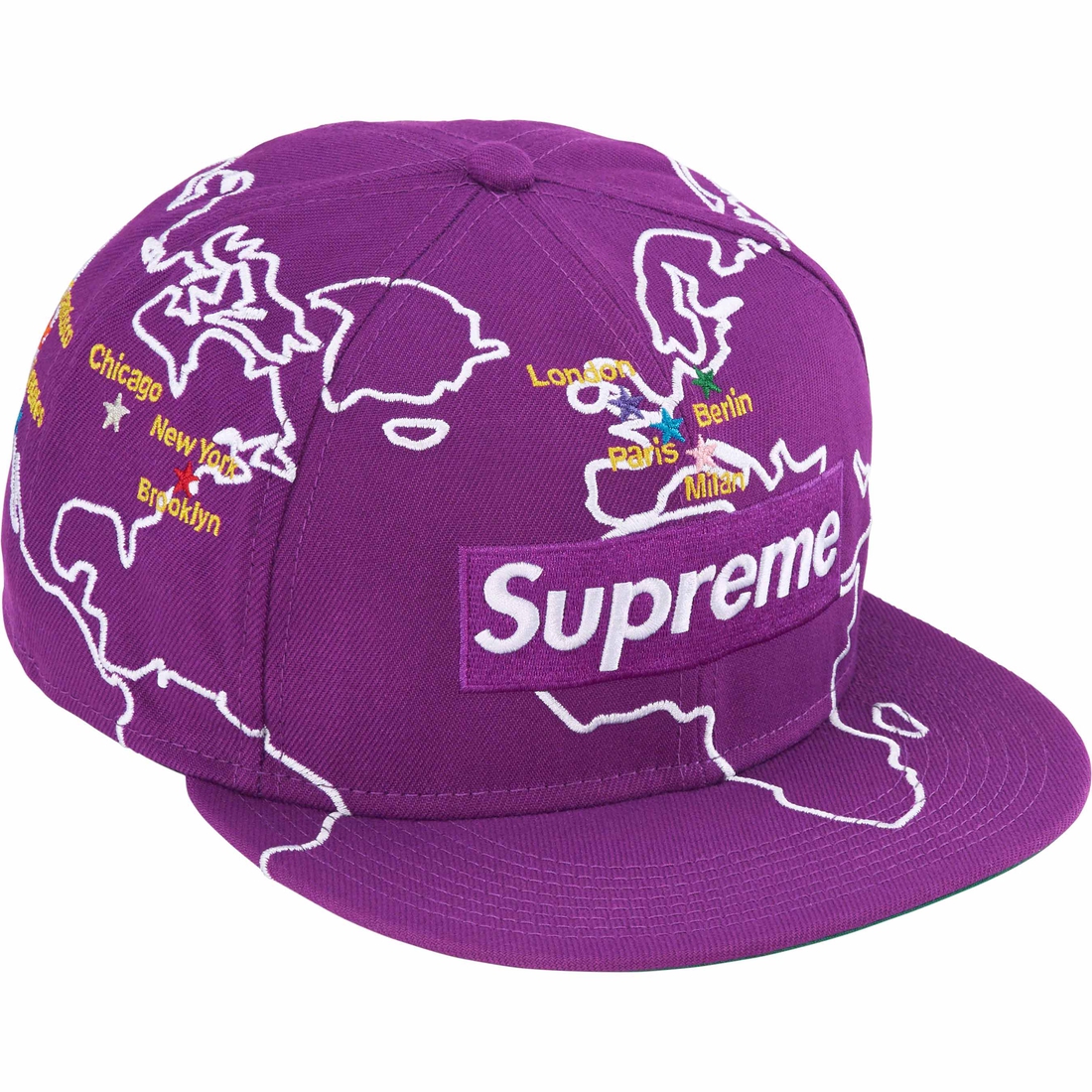 Supreme Worldwide Box Logo New Era (FW23) - Purple - $54