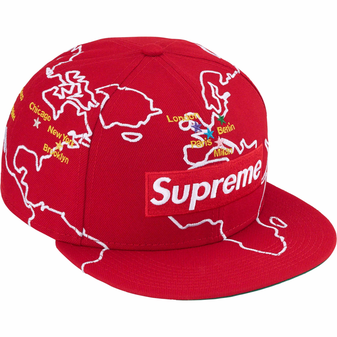 Supreme Worldwide Box Logo New Era (FW23) - Red - $54