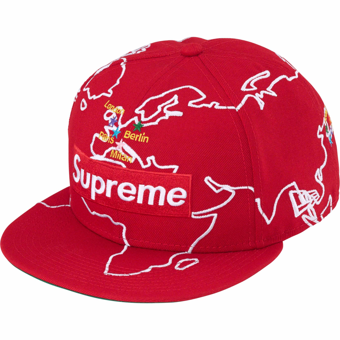 Supreme Worldwide Box Logo New Era (FW23) - Red - $54
